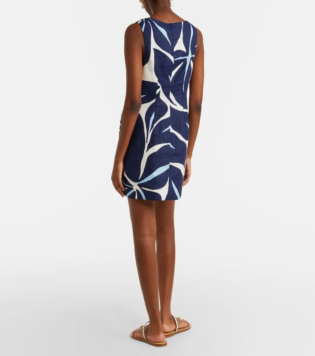 Cala de la Cruz - Rhoda printed linen minidress