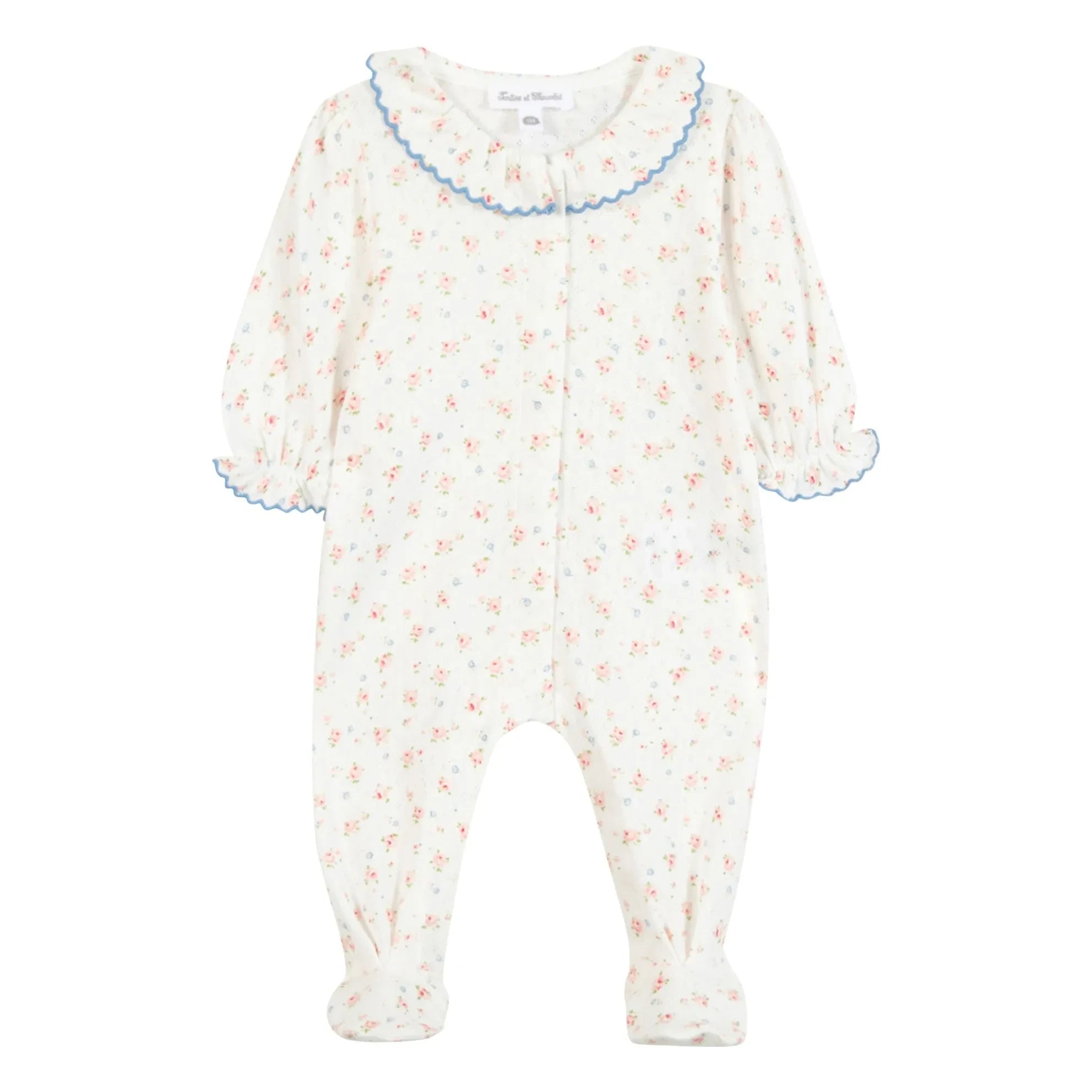 Tartine et Chocolat - Pyjamas with floral scalloped collar | Ecru