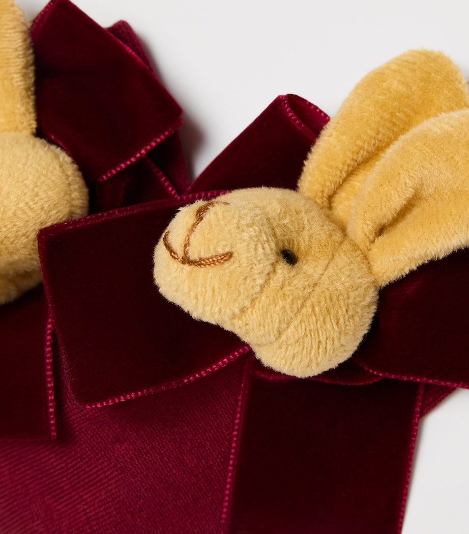 Meia Pata Velvet-Bow Rabbit Knee-High Socks