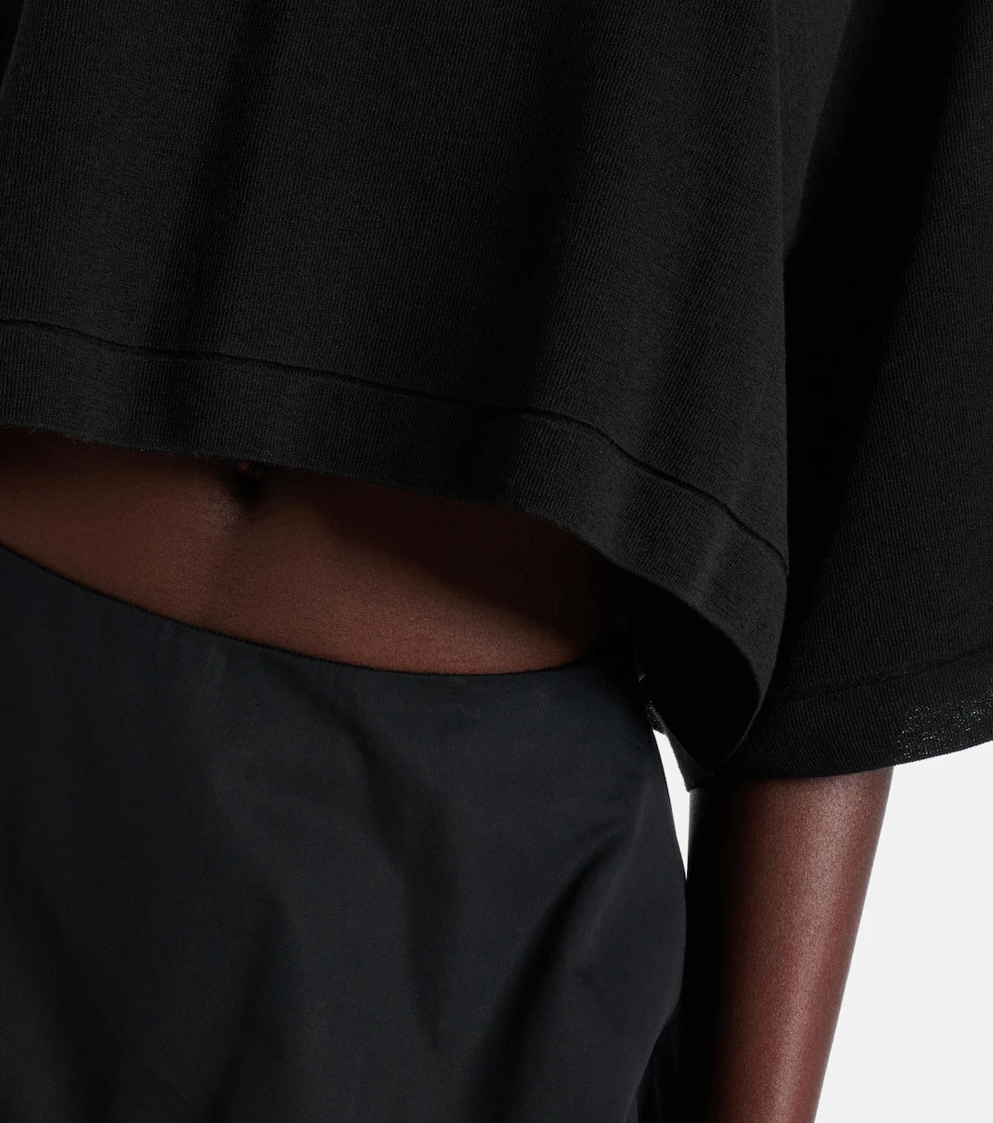 Alaïa - Cropped cotton-blend T-shirt