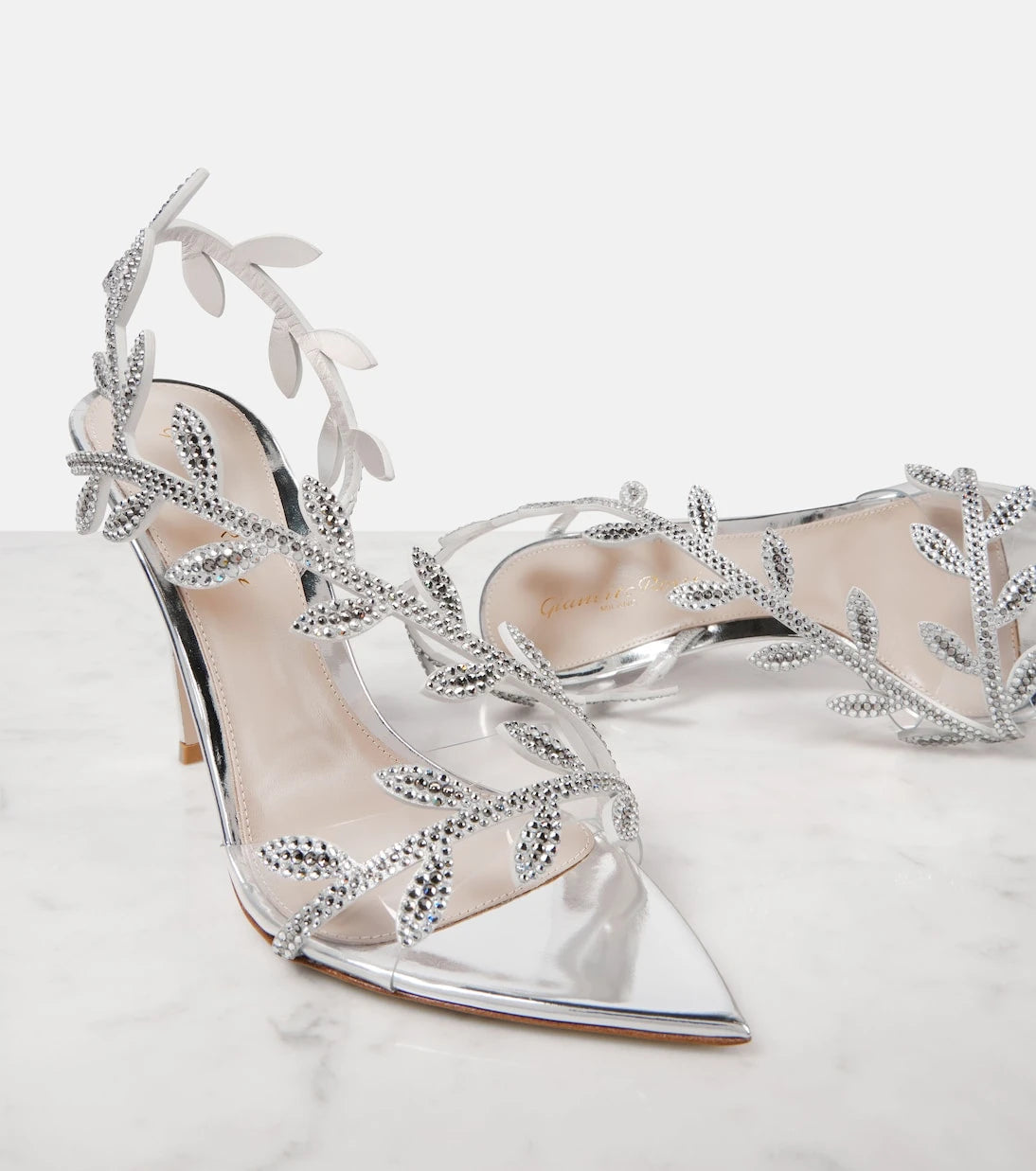 Gianvito Rossi - Flavia 105 embellished mirrored leather sandals