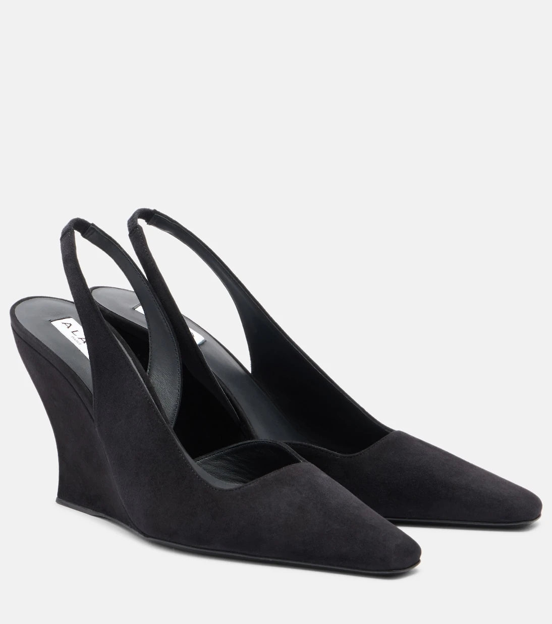 Alaïa - Suede wedge slingback pumps