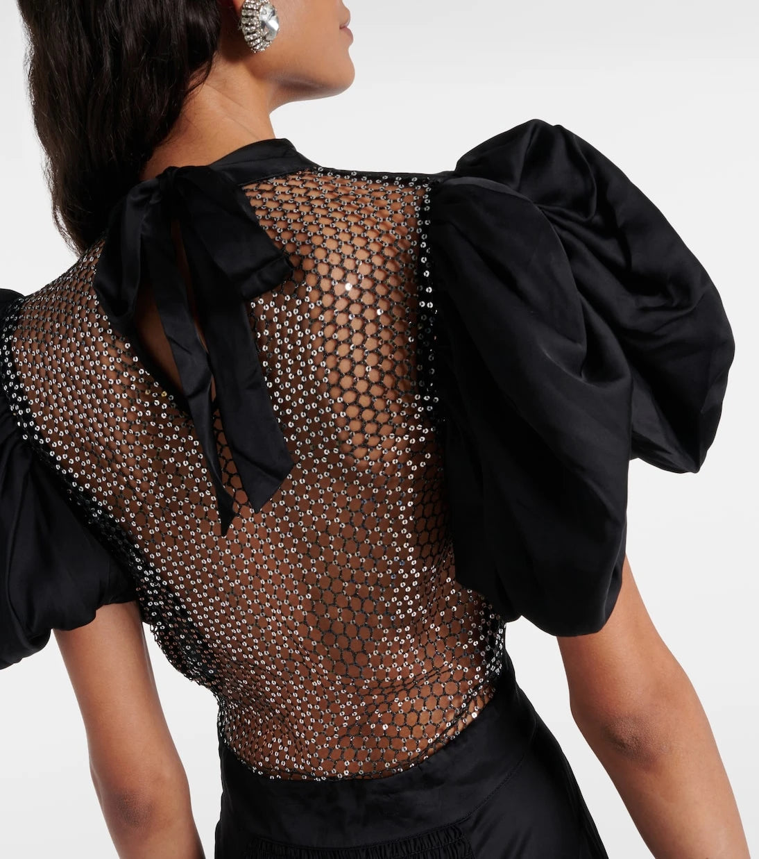 Rotate - Dawnana embellished puff-sleeve gown