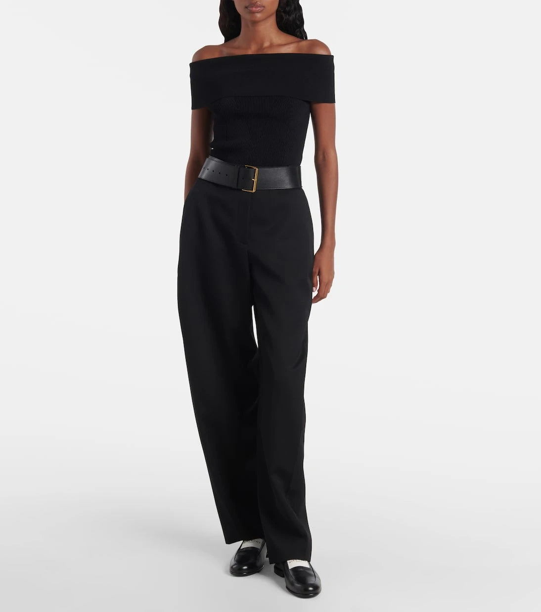Givenchy - Ribbed-knit off-shoulder top