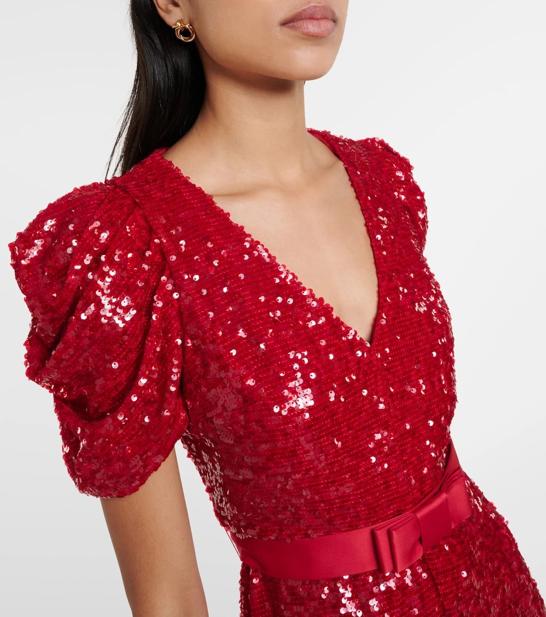 Erdem - Asymmetric sequined midi dress