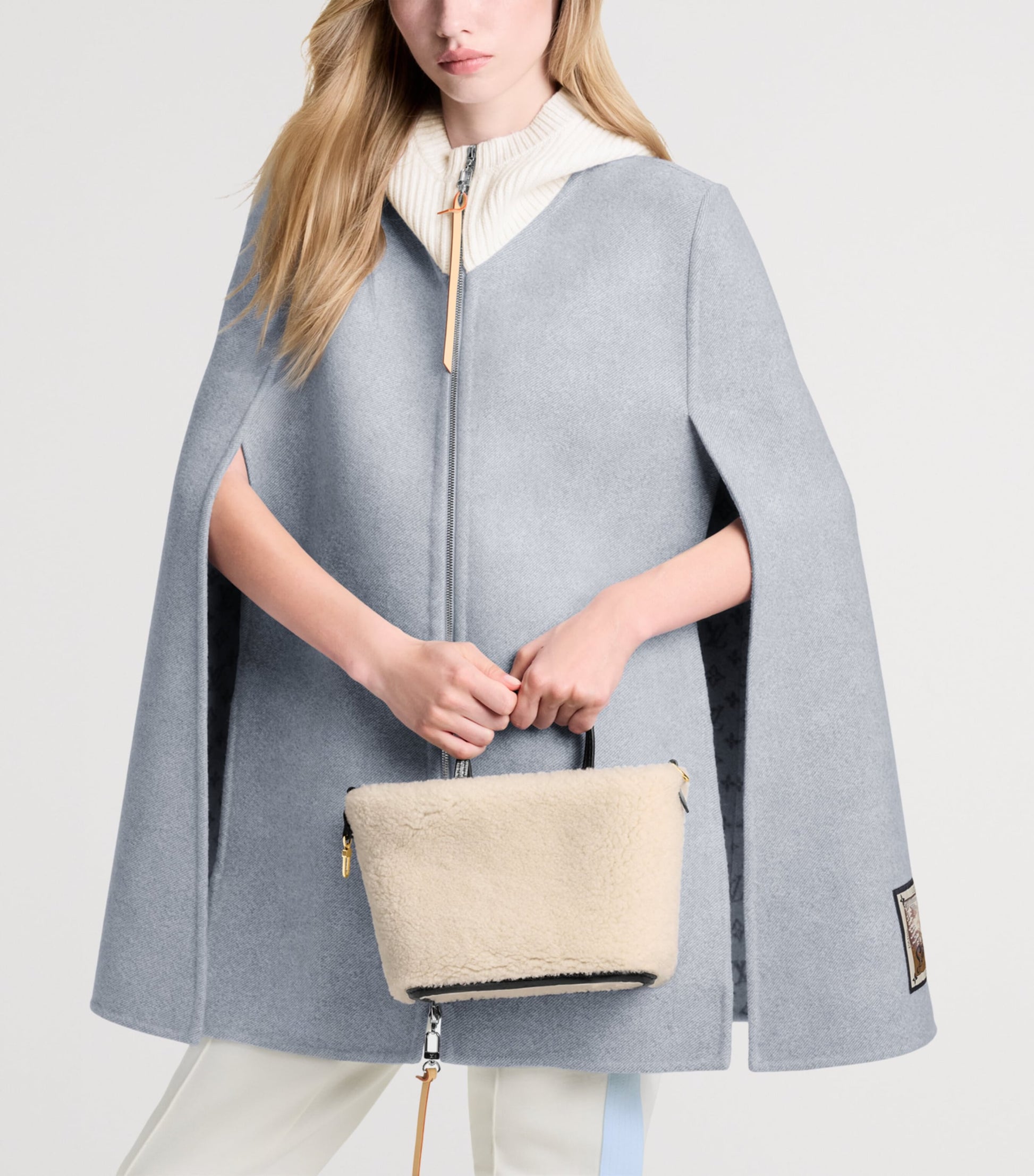 LOUIS VUITTON Shearling Neverfull Bandoulière Inside Out BB Bucket Bag