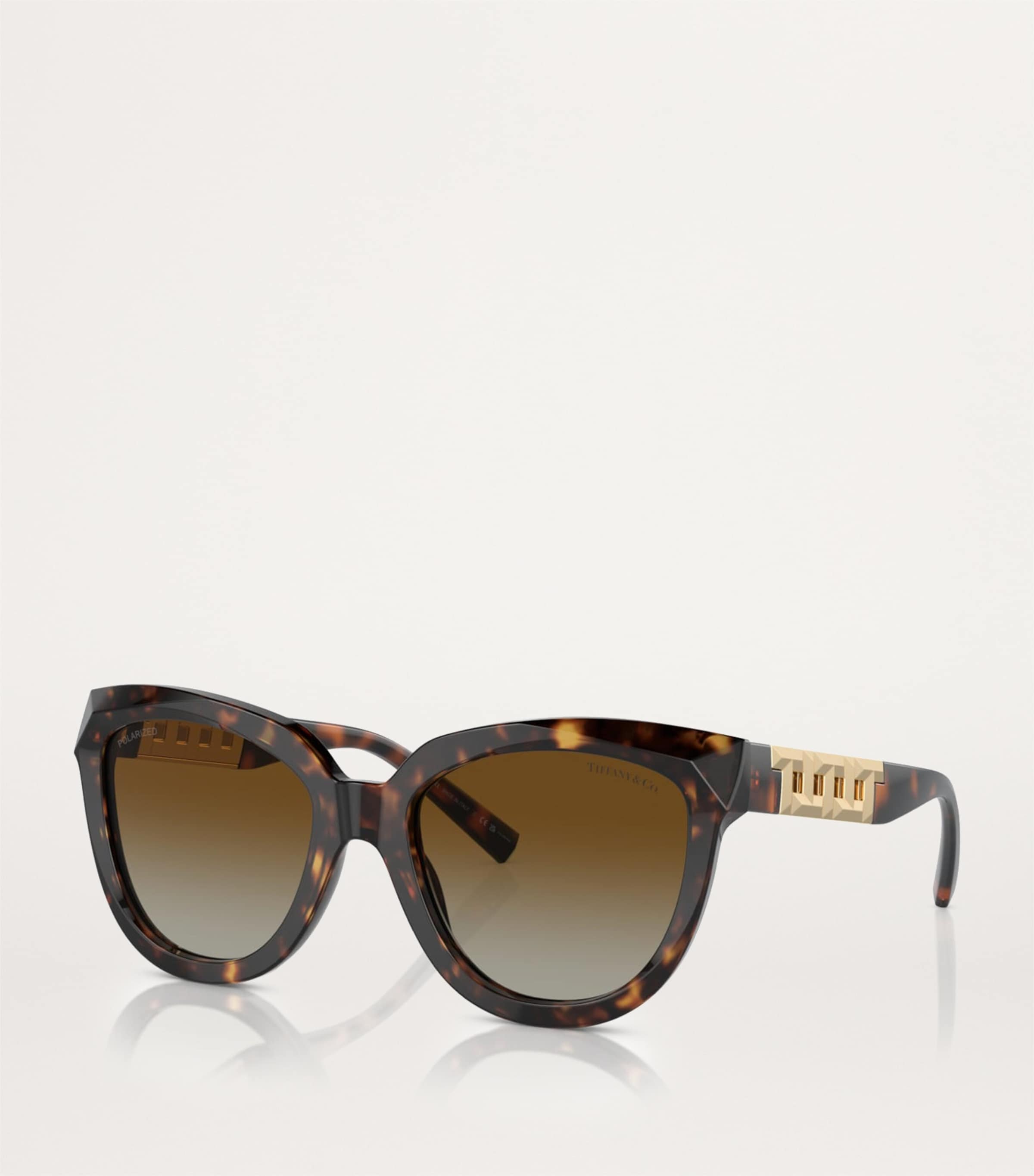 Tiffany & Co. Brown Acetate Cat Eye Sunglasses