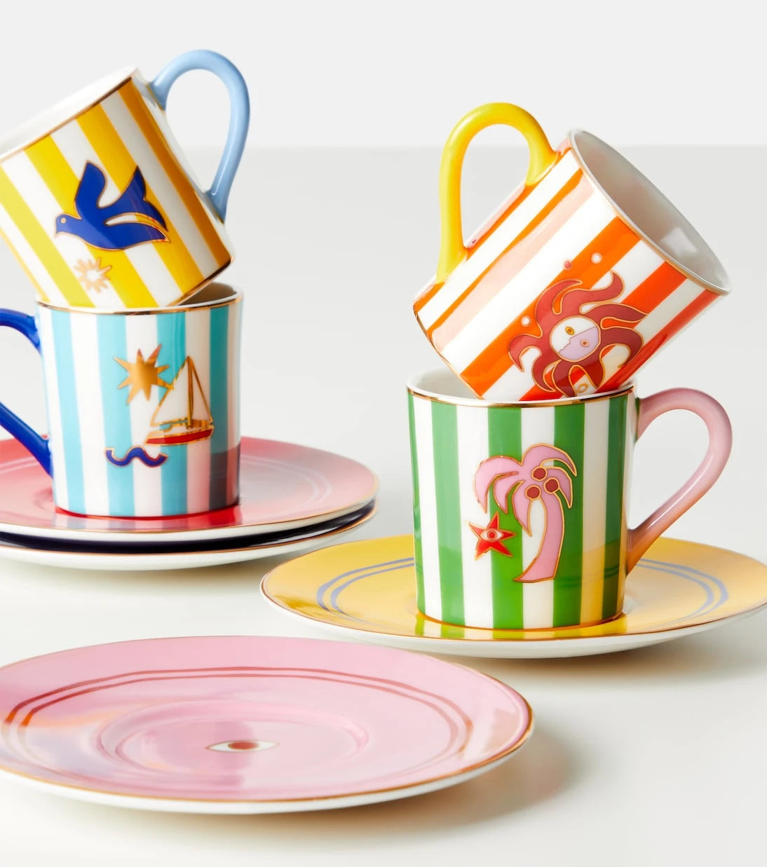 Jonathan Adler - Playa set of 4 porcelain espresso cups
