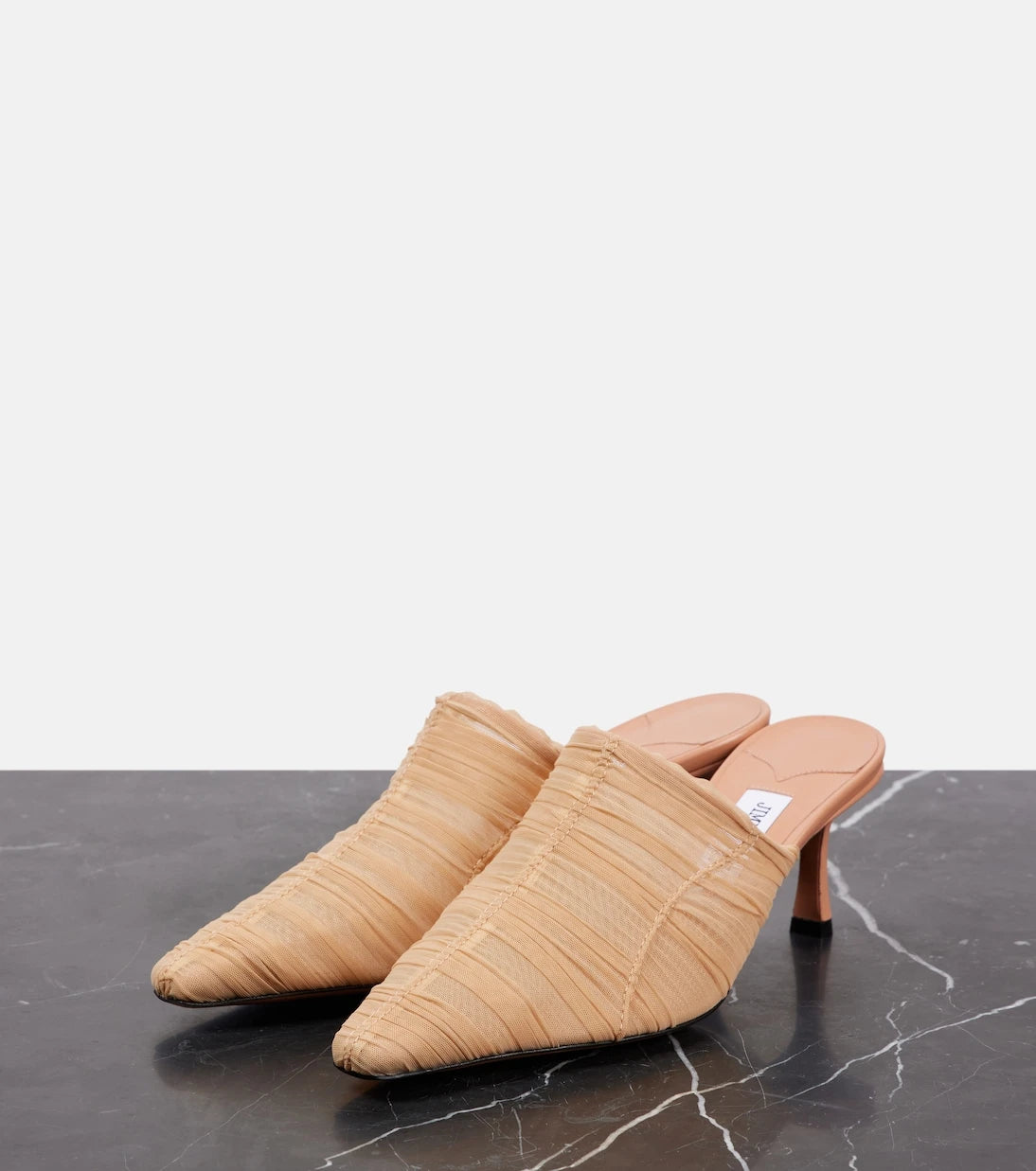 Jimmy Choo - Lotta 65 ruched tulle mules