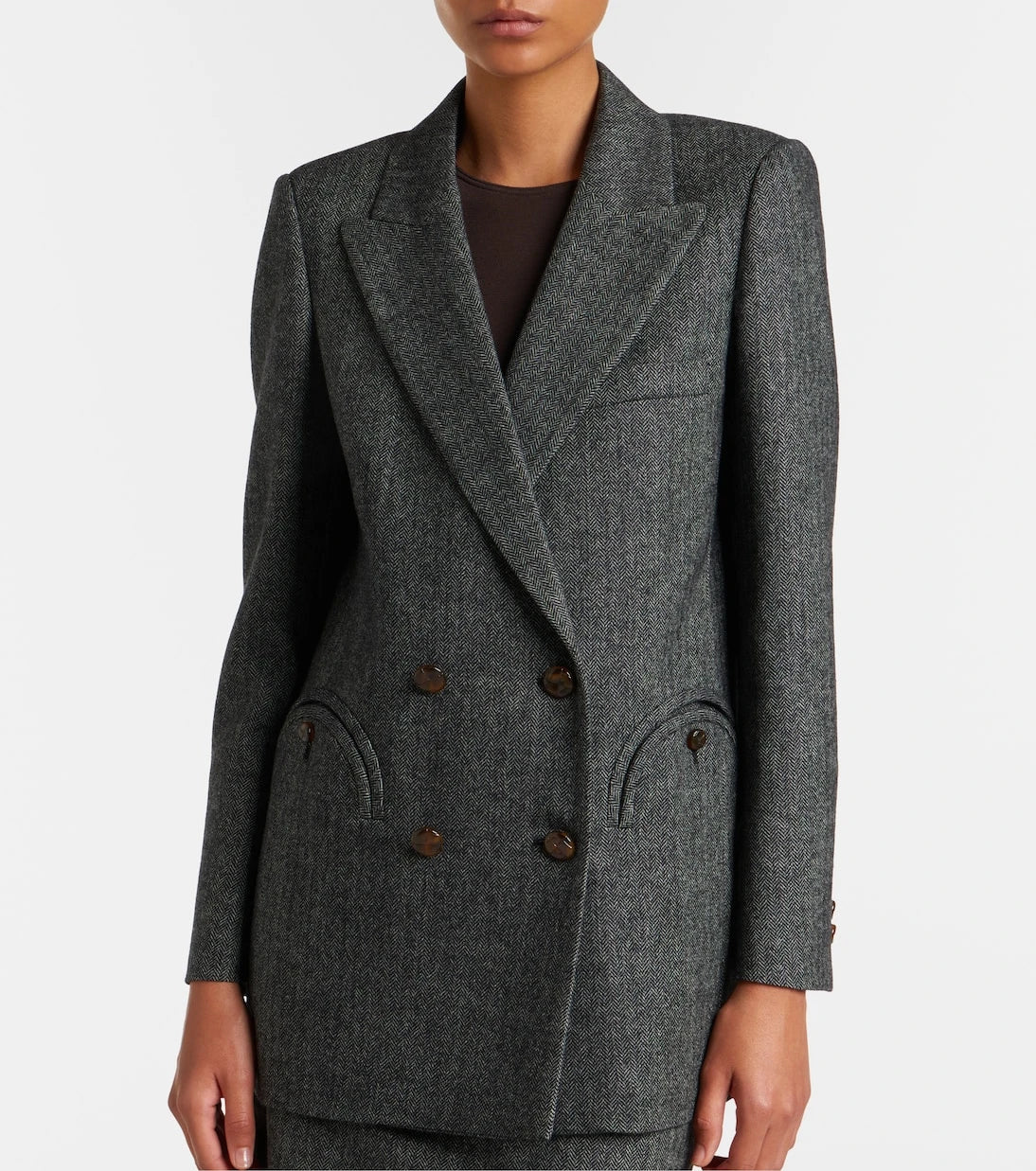 Blazé Milano - Everyday herringbone wool-blend blazer