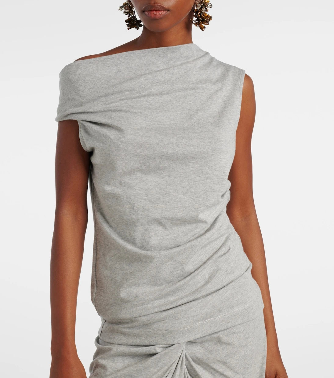 Dries Van Noten - Draped cotton jersey top