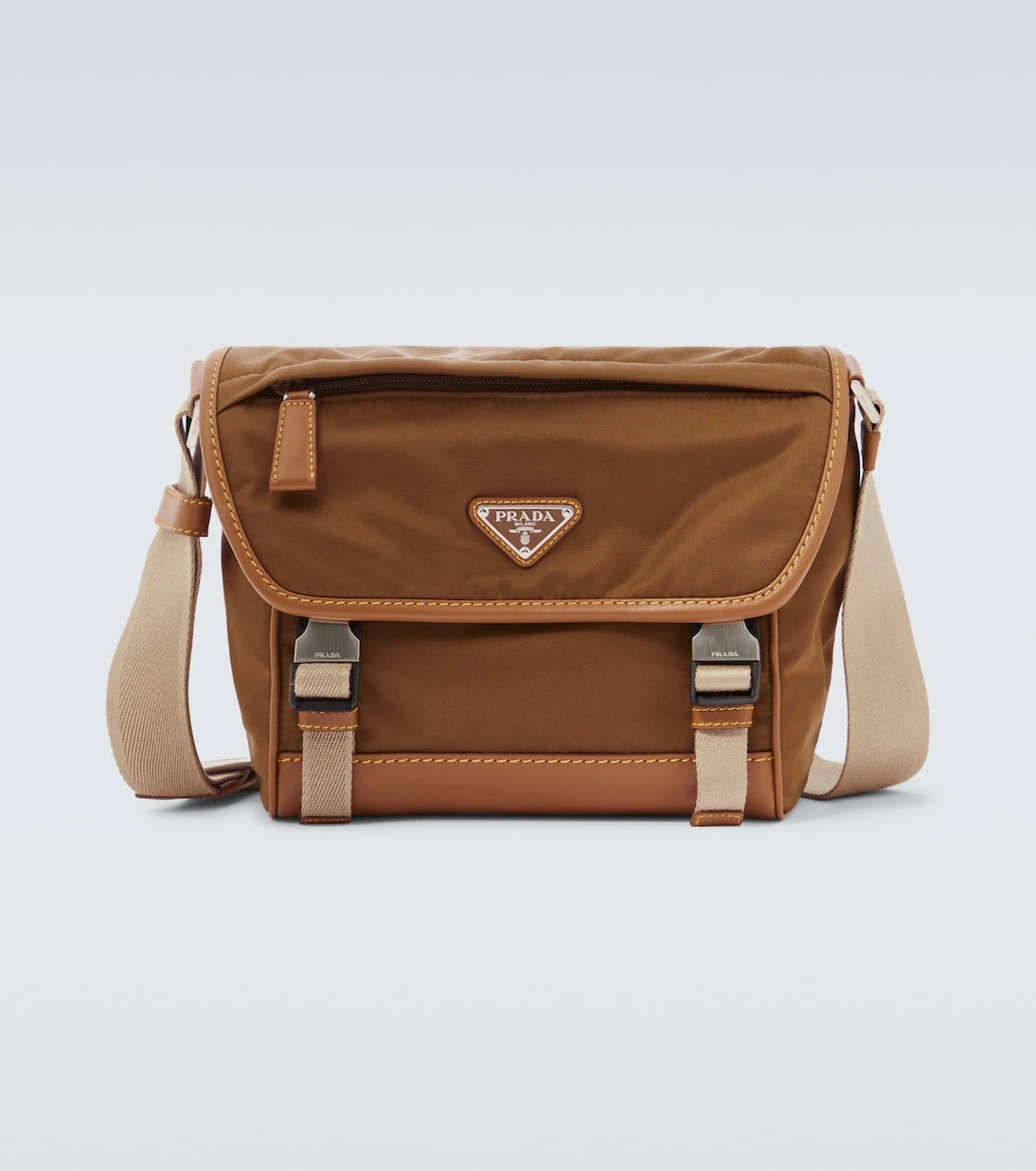 Prada - Re-Nylon leather-trimmed shoulder bag