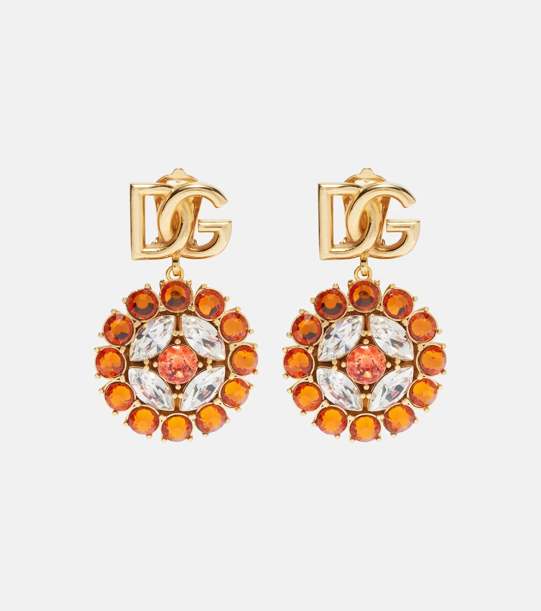 Dolce&Gabbana - DG embellished clip-on earrings