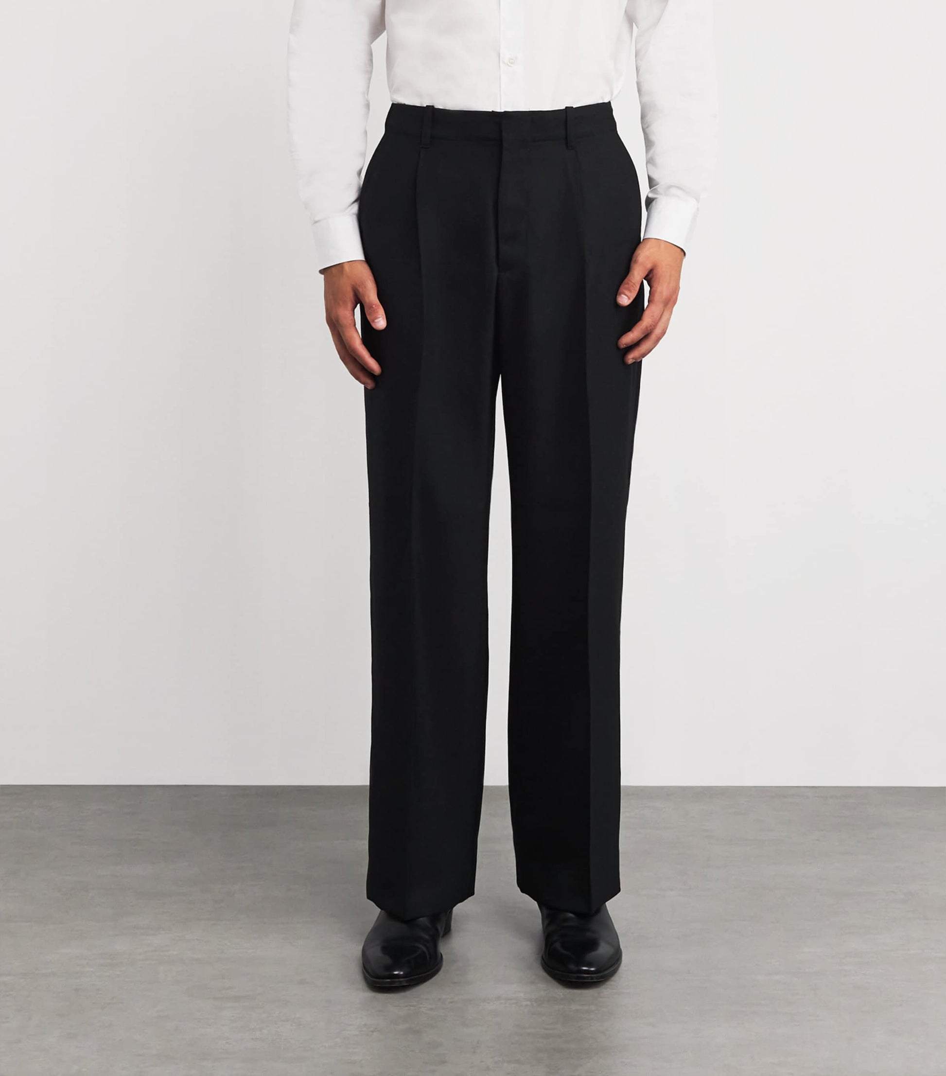Our Legacy Black Wool Borrowed Chino Wide-Leg Trousers