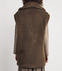 Max Mara Brown Alpaca-Wool-Silk Sleeveless Coat
