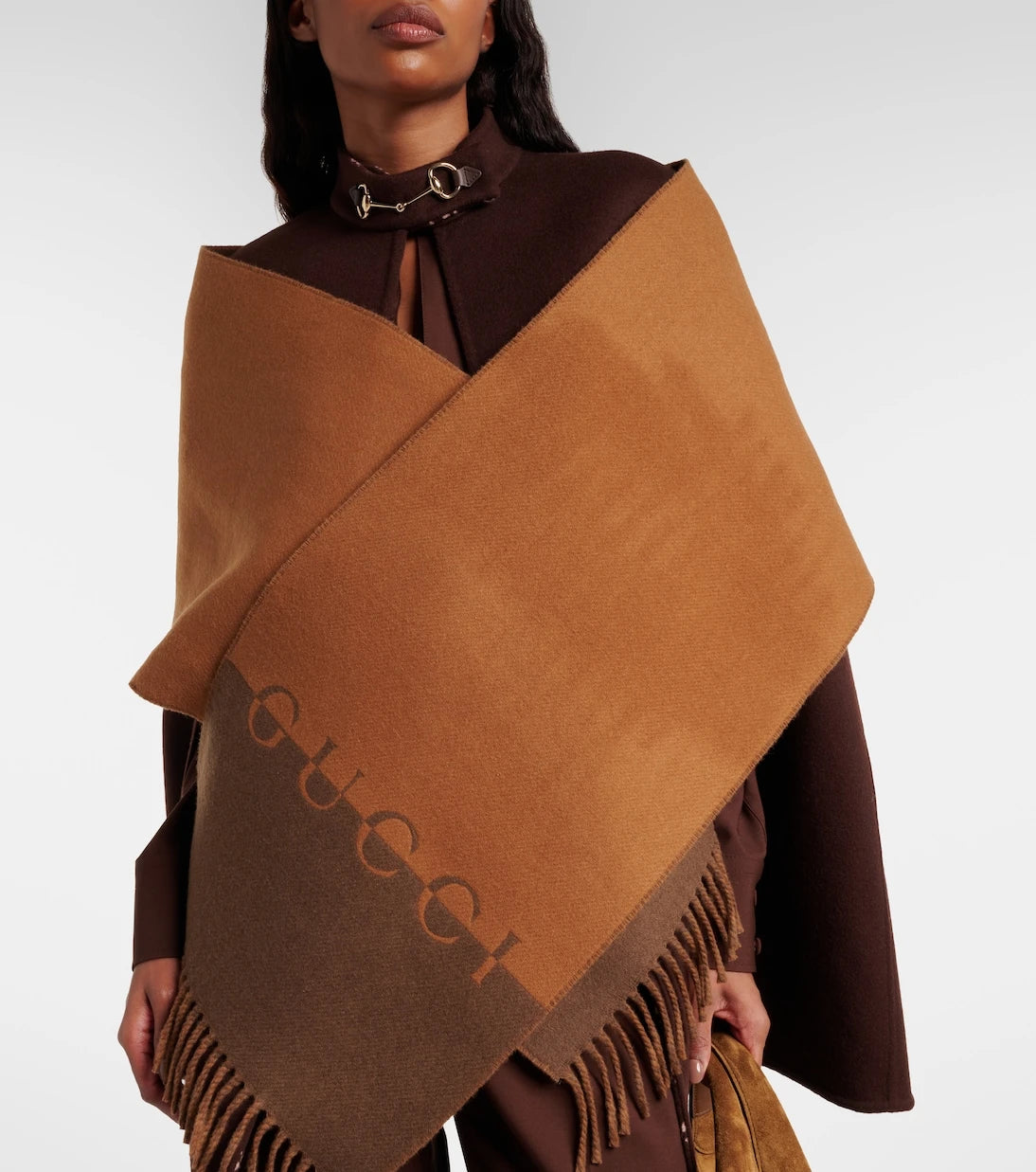 Gucci - وشاح شعار من الصوف والكشمير