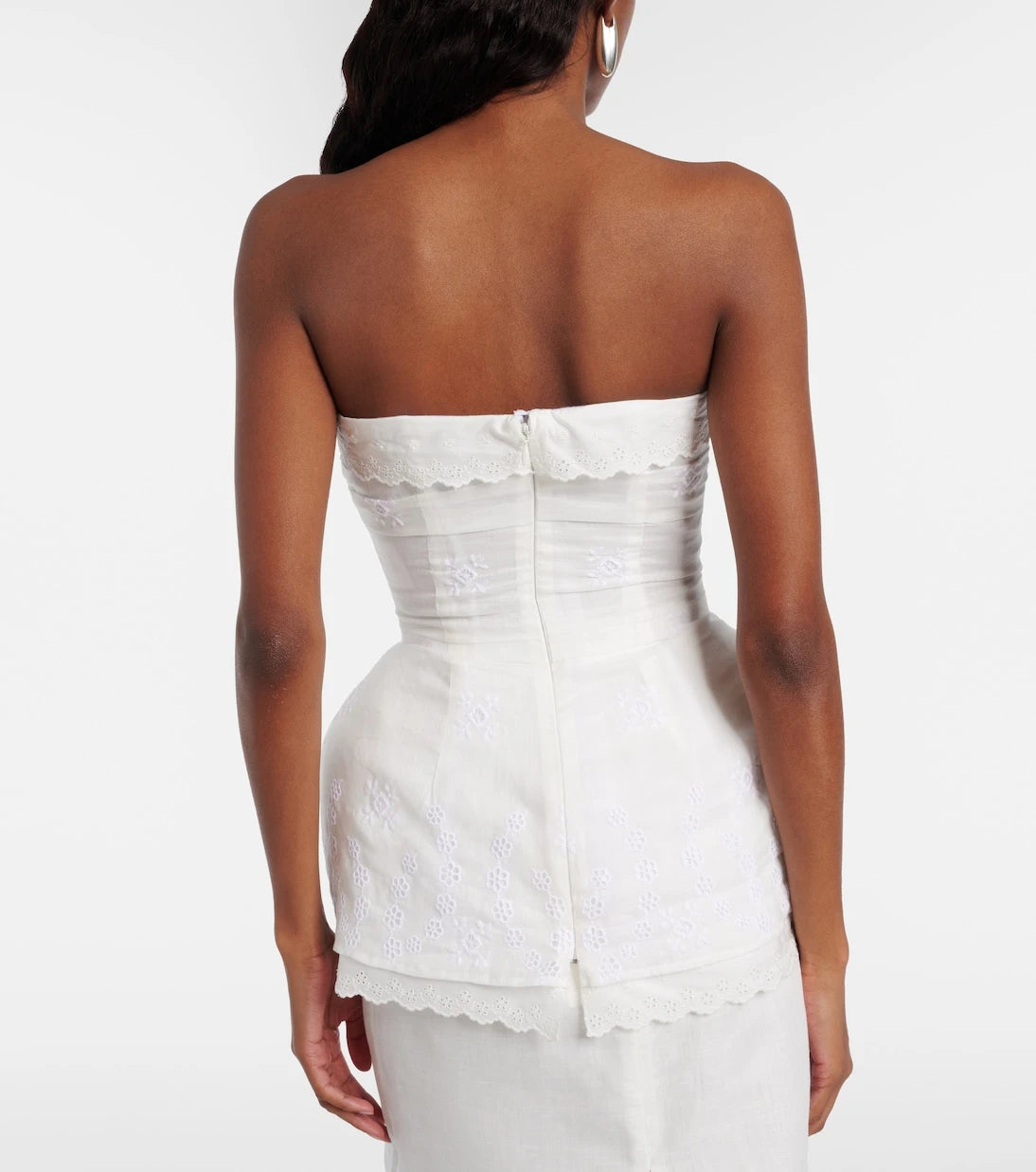 Magda Butrym - Scalloped cotton-blend bandeau top