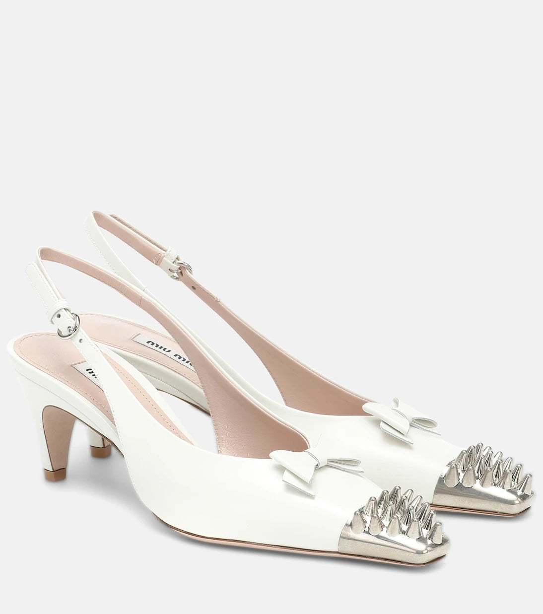 Miu Miu - Slingback studded leather pumps