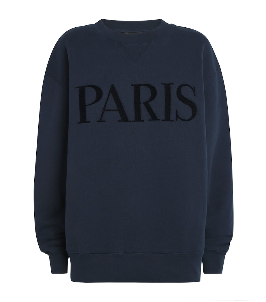 Blue Cotton Paris Graphic Sweatshirt