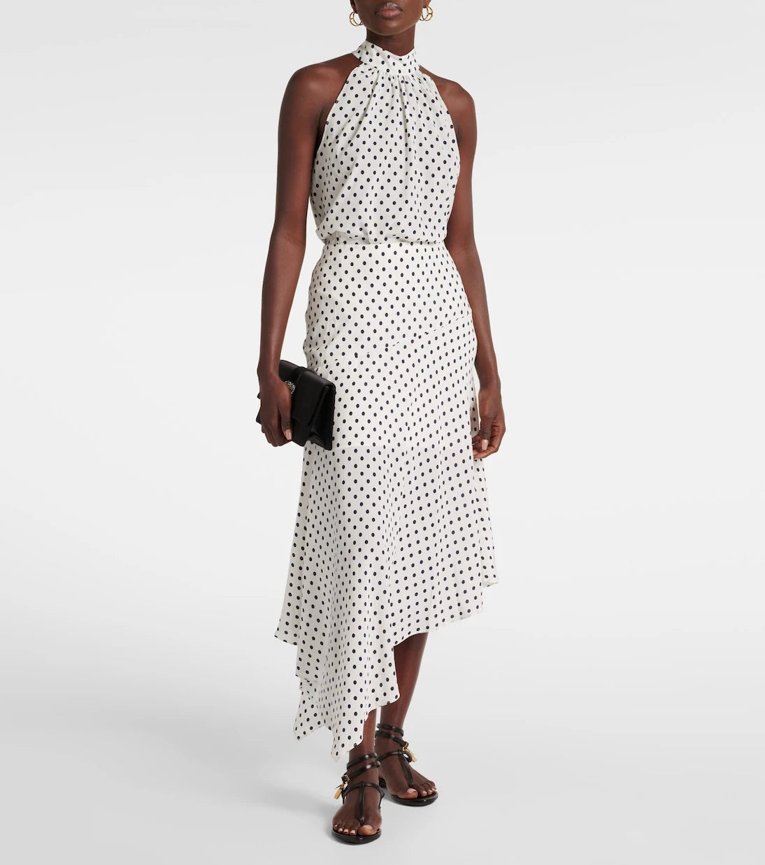Veronica Beard - Rosemary polka-dot silk-blend midi skirt