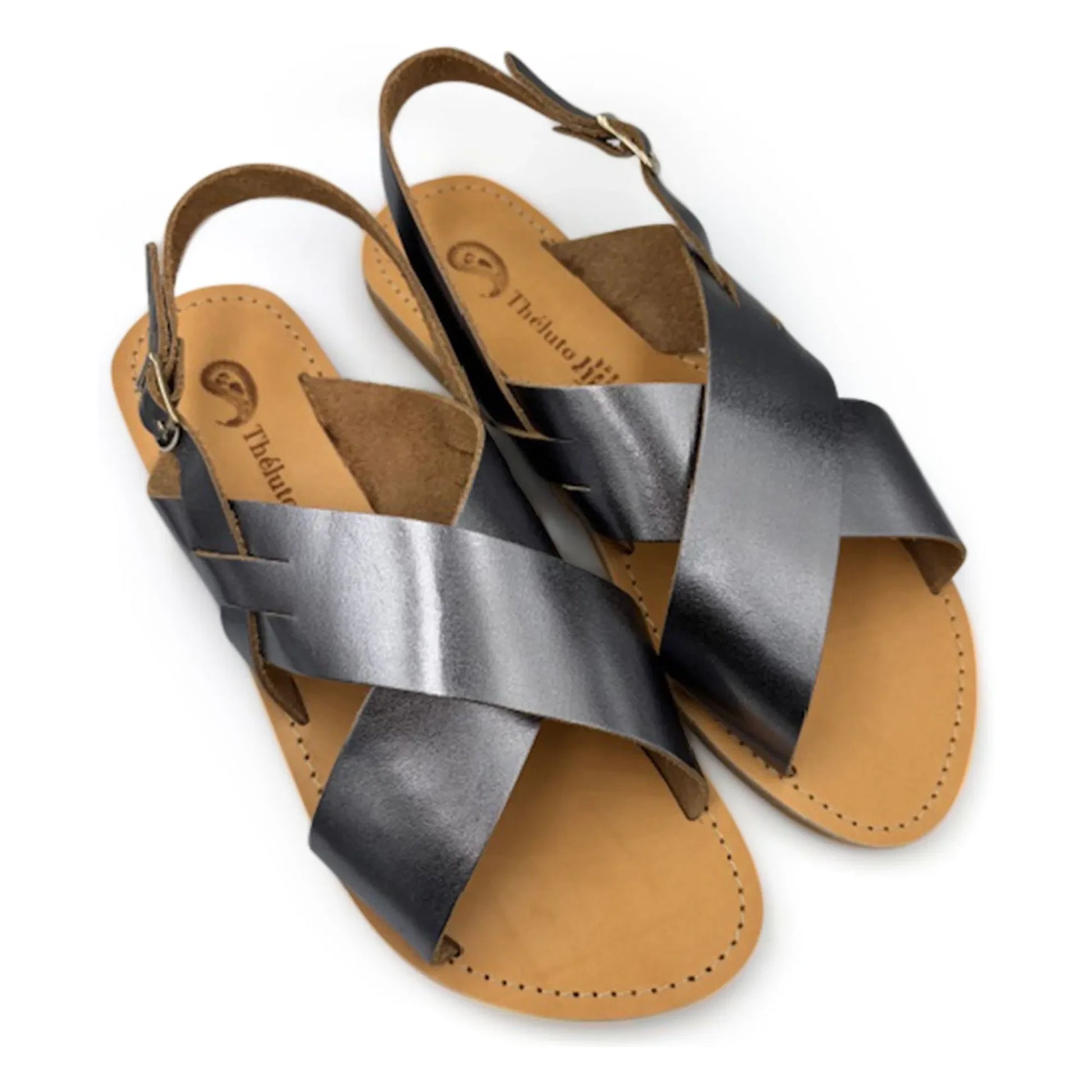 Théluto - Tom Metallic Sandals | Silver