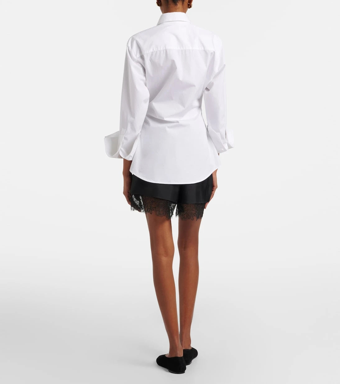 Róhe - Lace-trimmed silk shorts