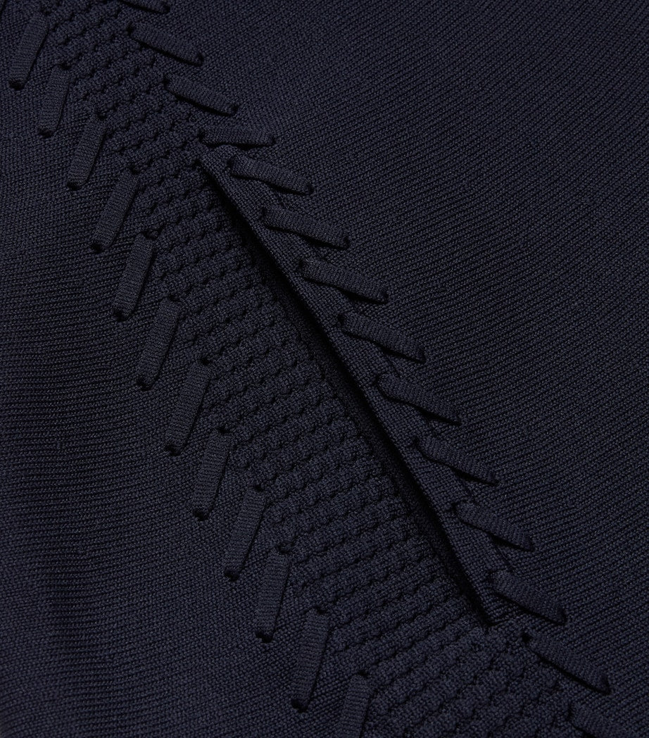 Maje Blue Knitted Mini Dress