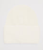 White Virgin Wool Ribbed Beanie