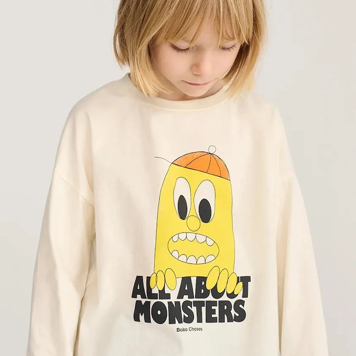 Bobo Choses çocuklar için uzun kollu pamuklu bluz Bigtooth Lemon