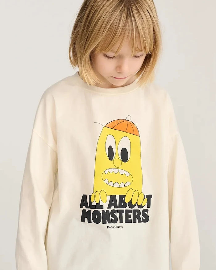 Bobo Choses çocuklar için uzun kollu pamuklu bluz Bigtooth Lemon