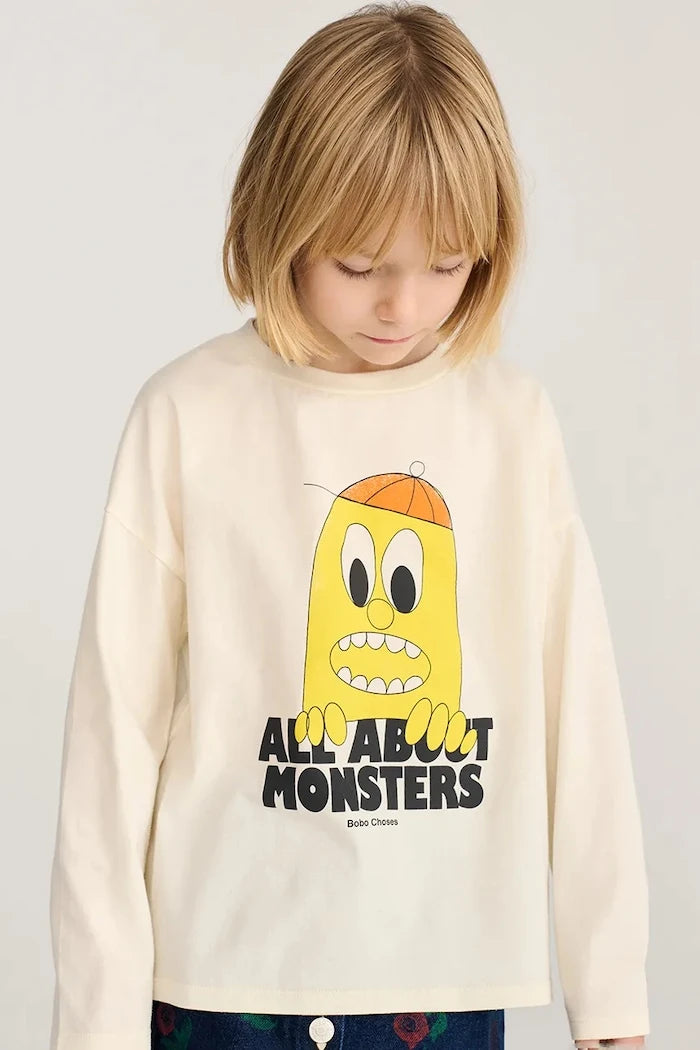 Bobo Choses çocuklar için uzun kollu pamuklu bluz Bigtooth Lemon