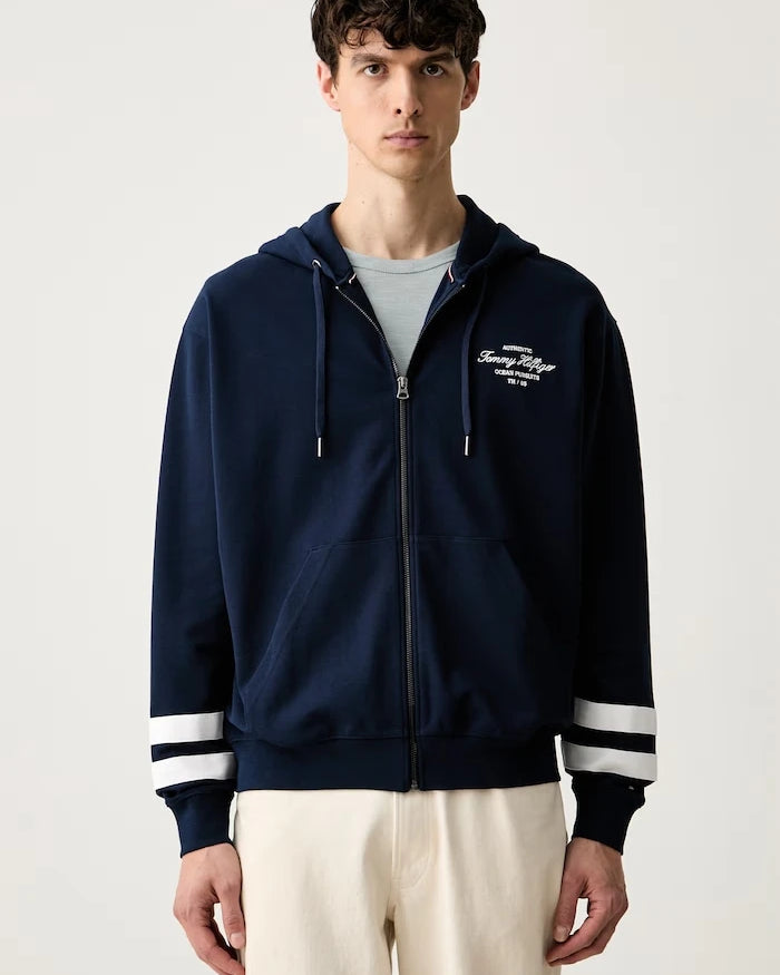 Tommy Hilfiger fermuarlı ve kapüşonlu erkek sweatshirt