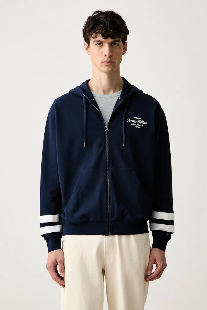 Tommy Hilfiger fermuarlı ve kapüşonlu erkek sweatshirt