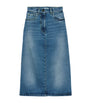 Blue Denim Midi Skirt