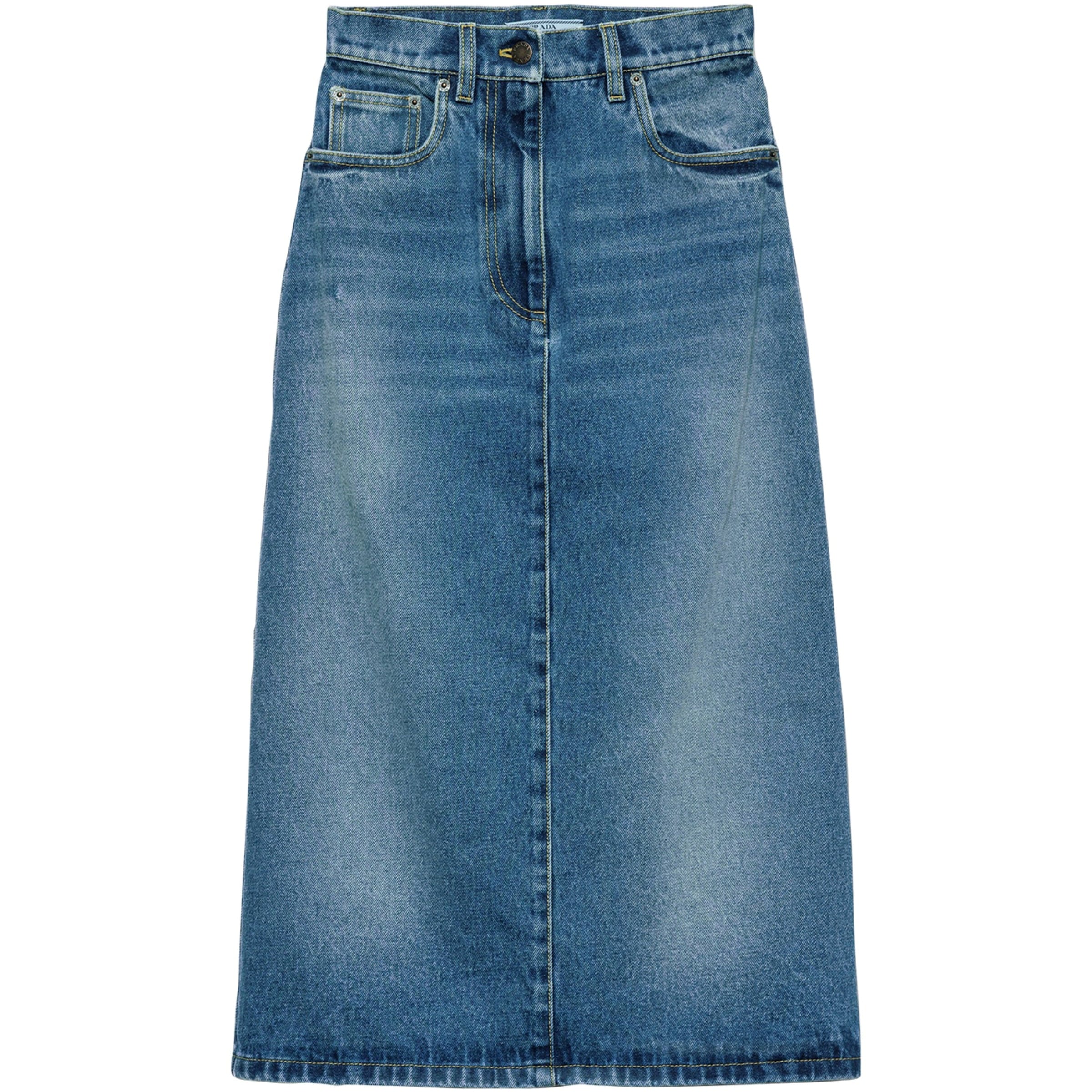 Blue Denim Midi Skirt