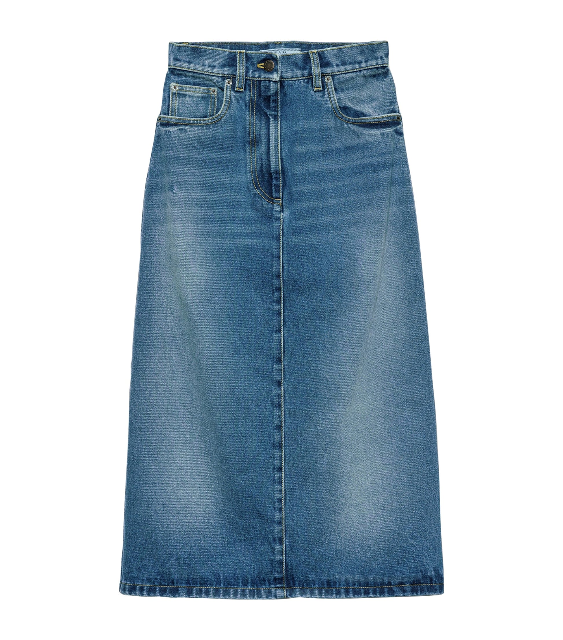 Blue Denim Midi Skirt