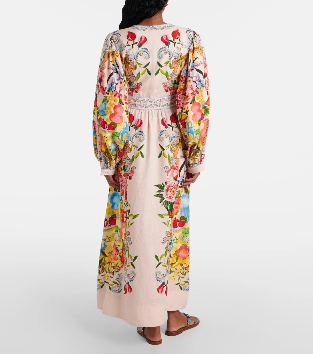 Farm Rio - Floral linen-blend maxi dress