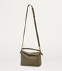 Green Small Leather Puzzle Edge Top-Handle Bag