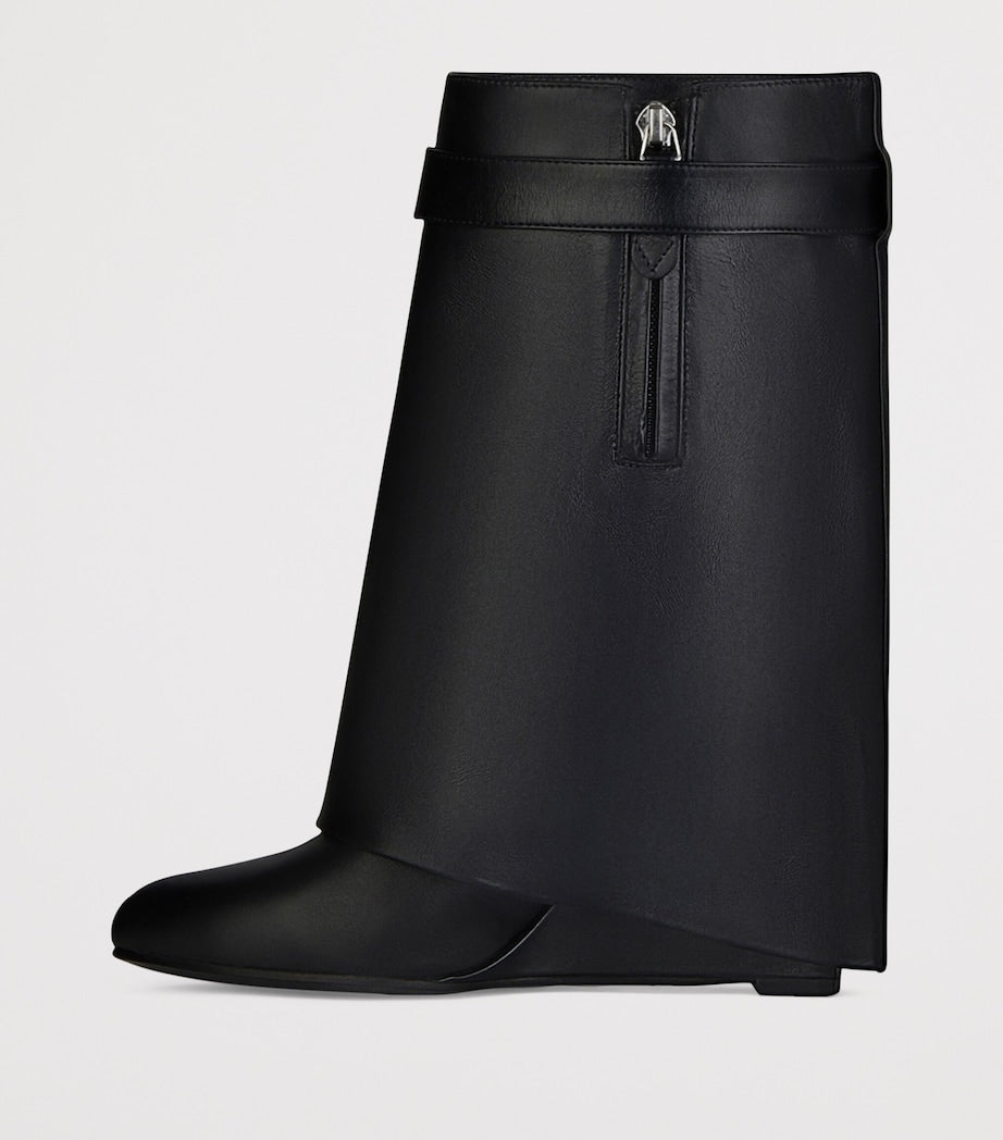 Givenchy Black Leather Shark Lock Ankle Boots 90