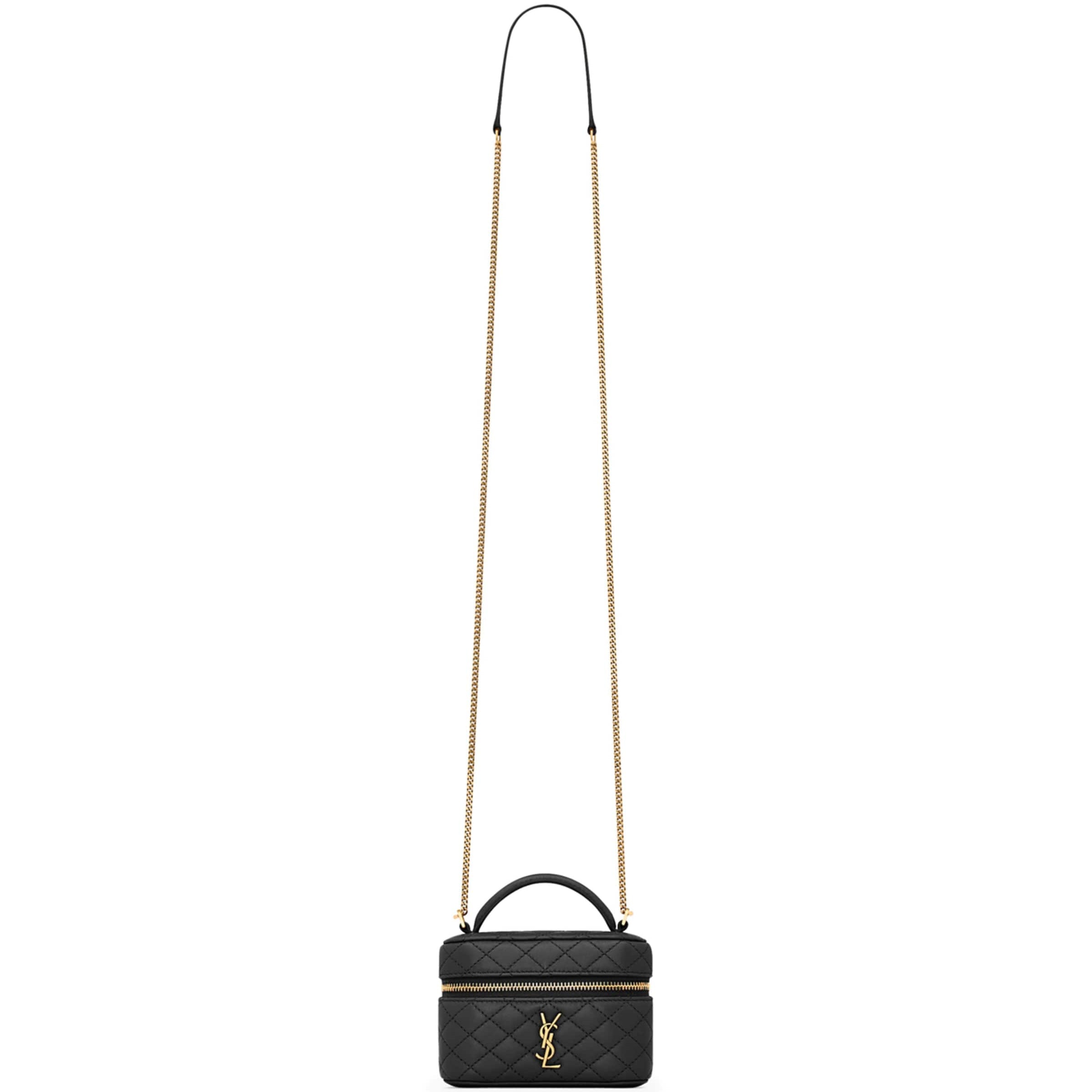 Saint Laurent Black Micro Gaby Top-Handle Bag