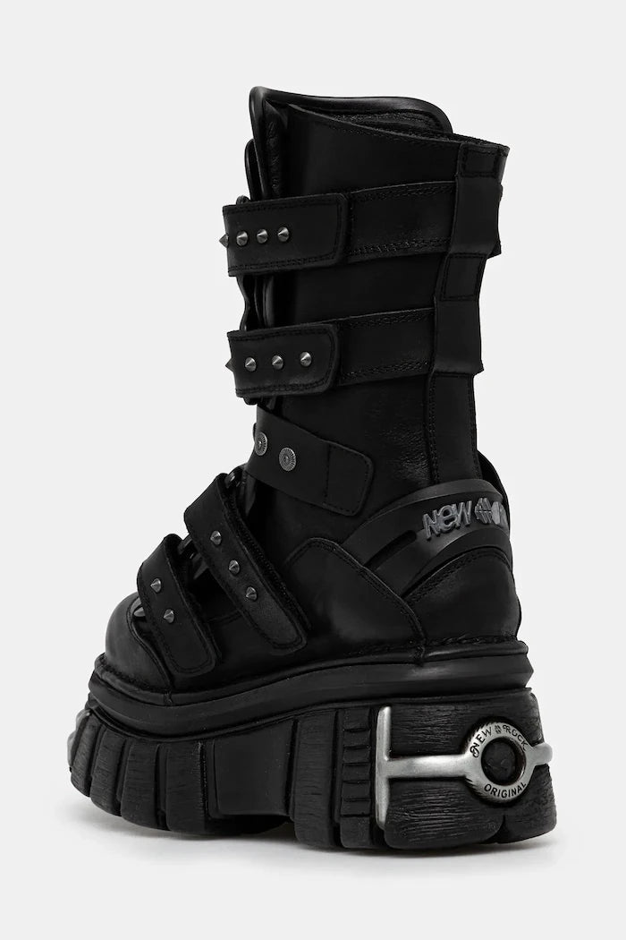 Кожени боти New Rock CRUST NEGRO, TOWER NEGRO E14 ACERO