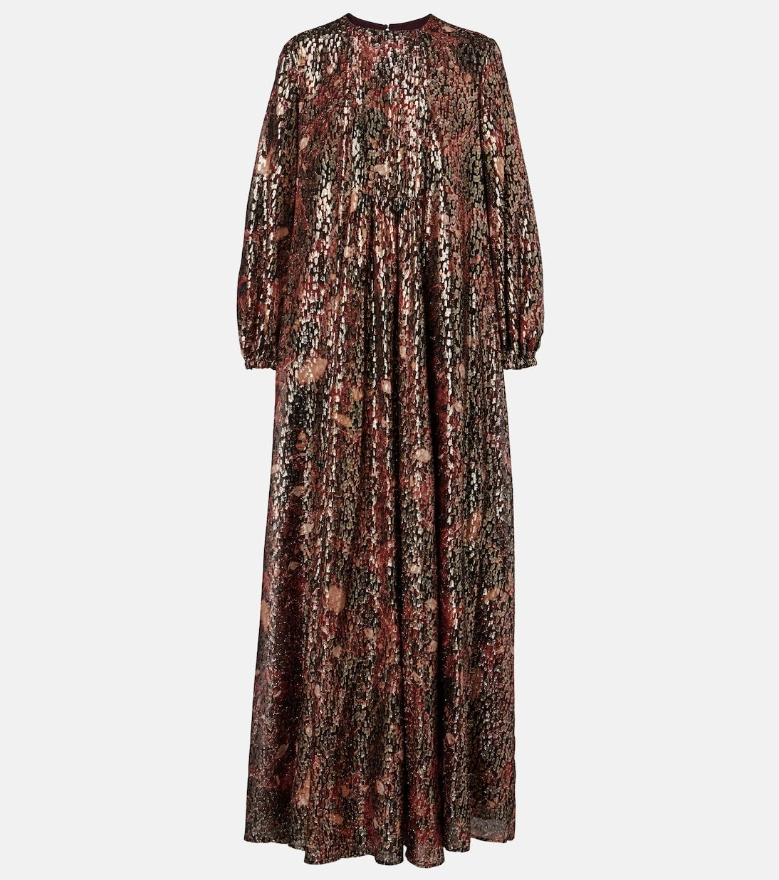 Max Mara - Zinnia metallic silk-blend maxi dress