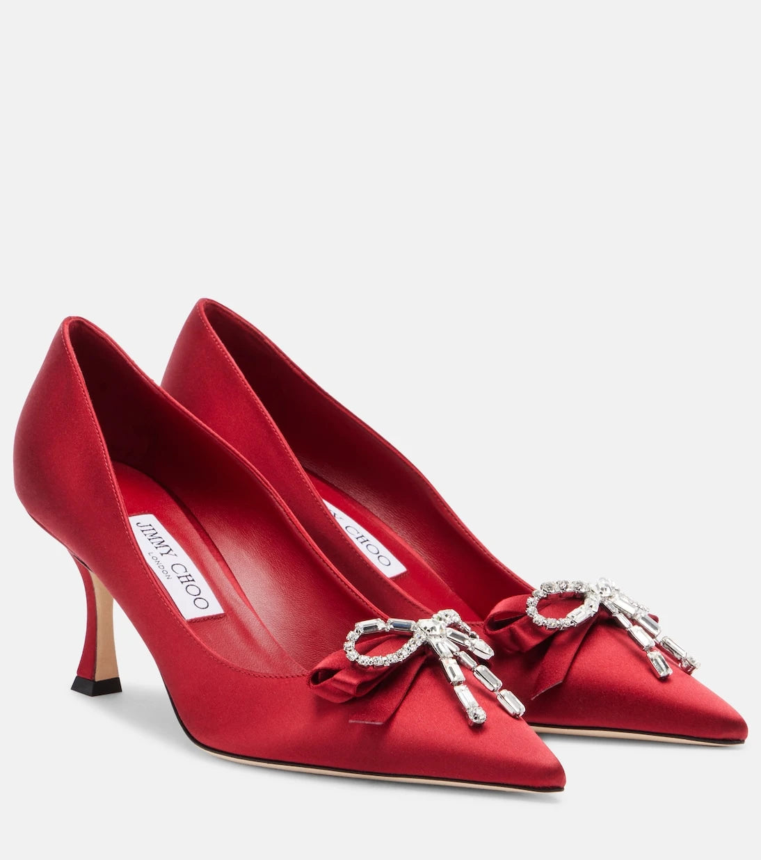 Jimmy Choo - حذاء أوريا 70 ستان مزين بالكعب العالي