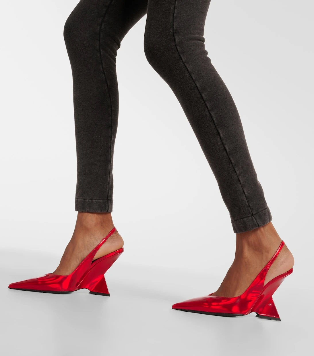 The Attico - Cheope leather slingback pumps