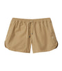 White Nylon-Cotton Drawstring Shorts