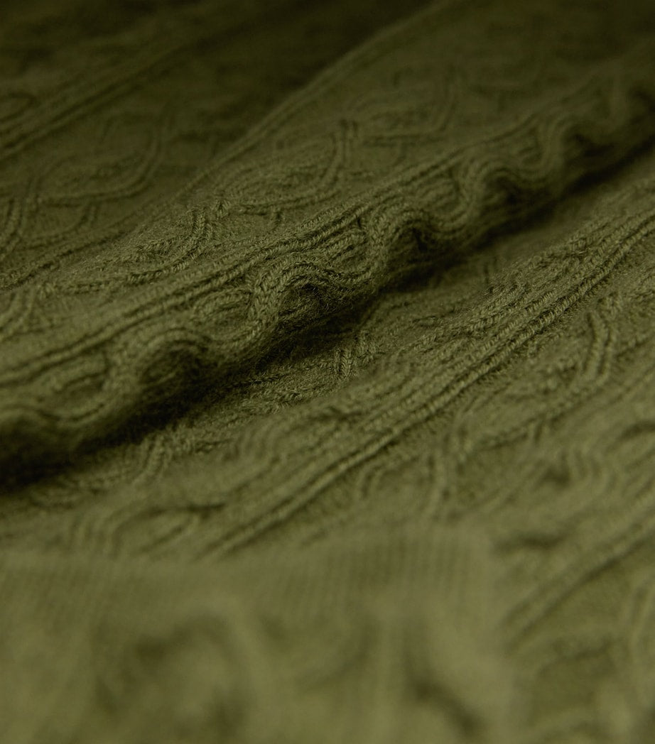 Paco Rabanne Green Wool-Blend Embellished Midi Dress