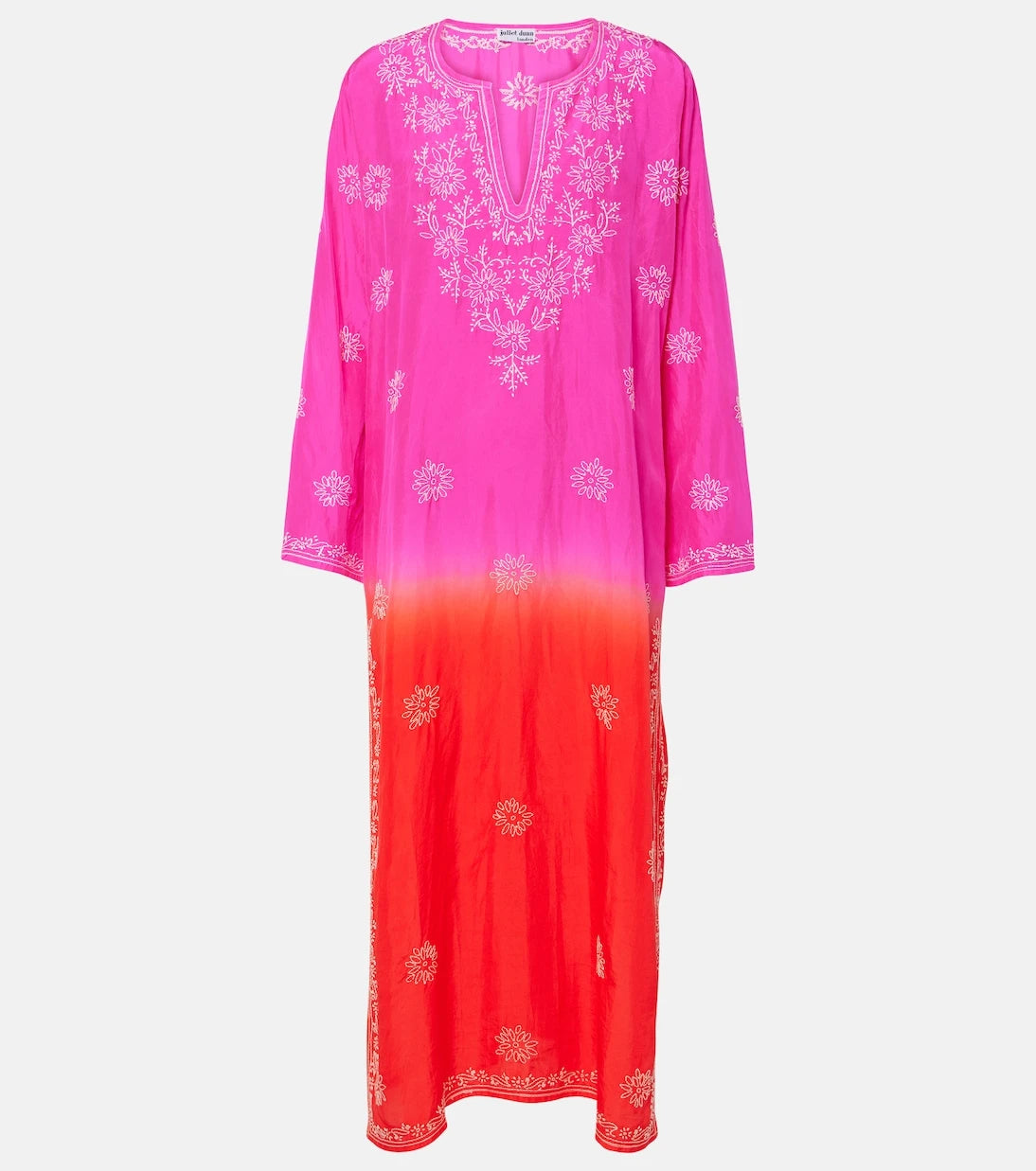 Juliet Dunn - Embroidered ombré silk kaftan