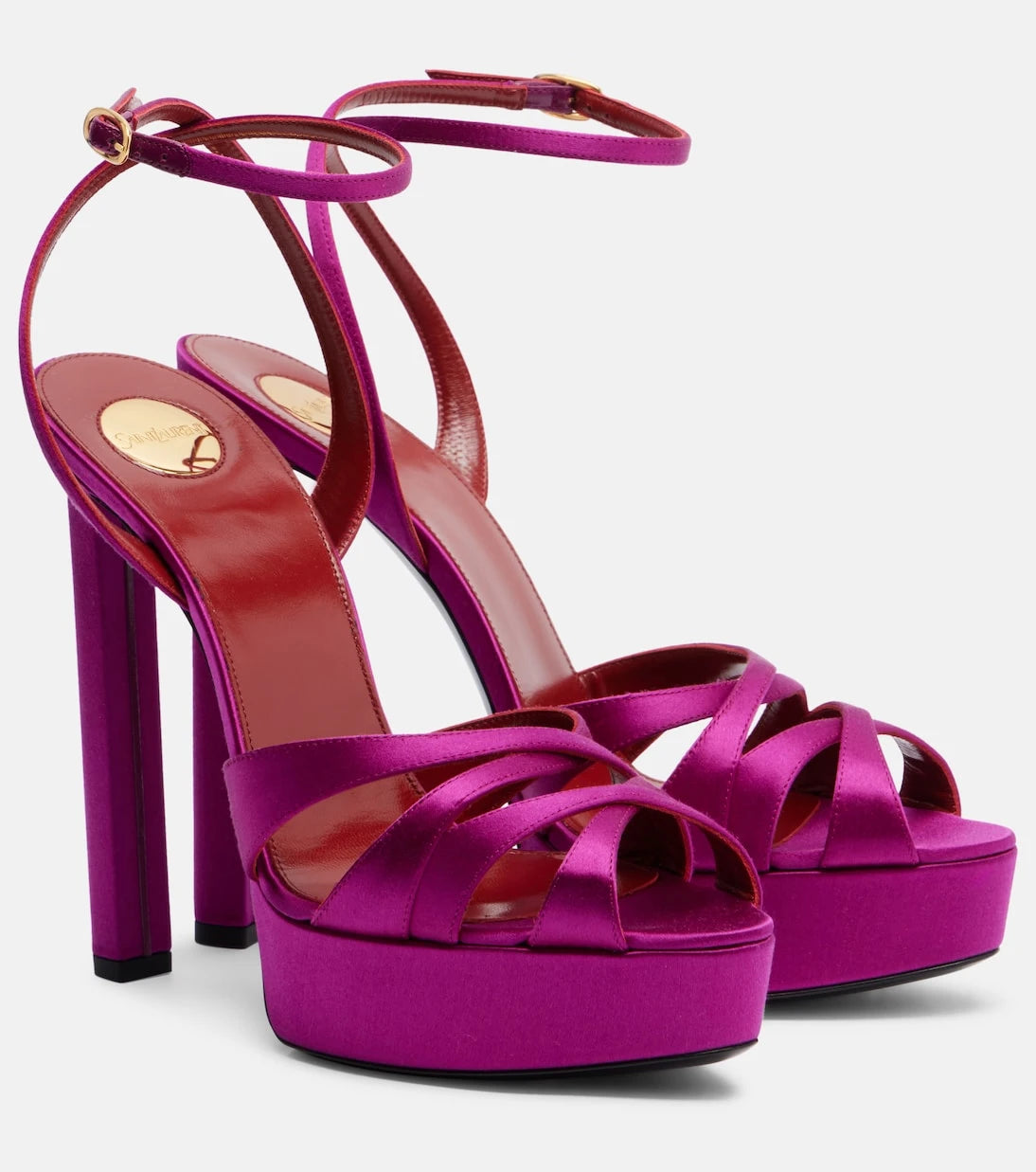 Saint Laurent - Chandelle crêpe satin sandals