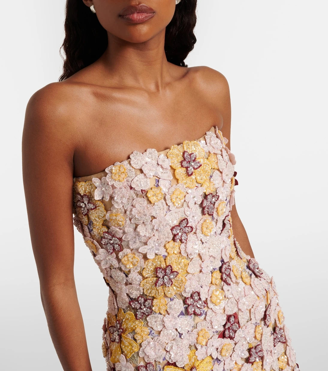 Costarellos - Sirra embellished corset dress