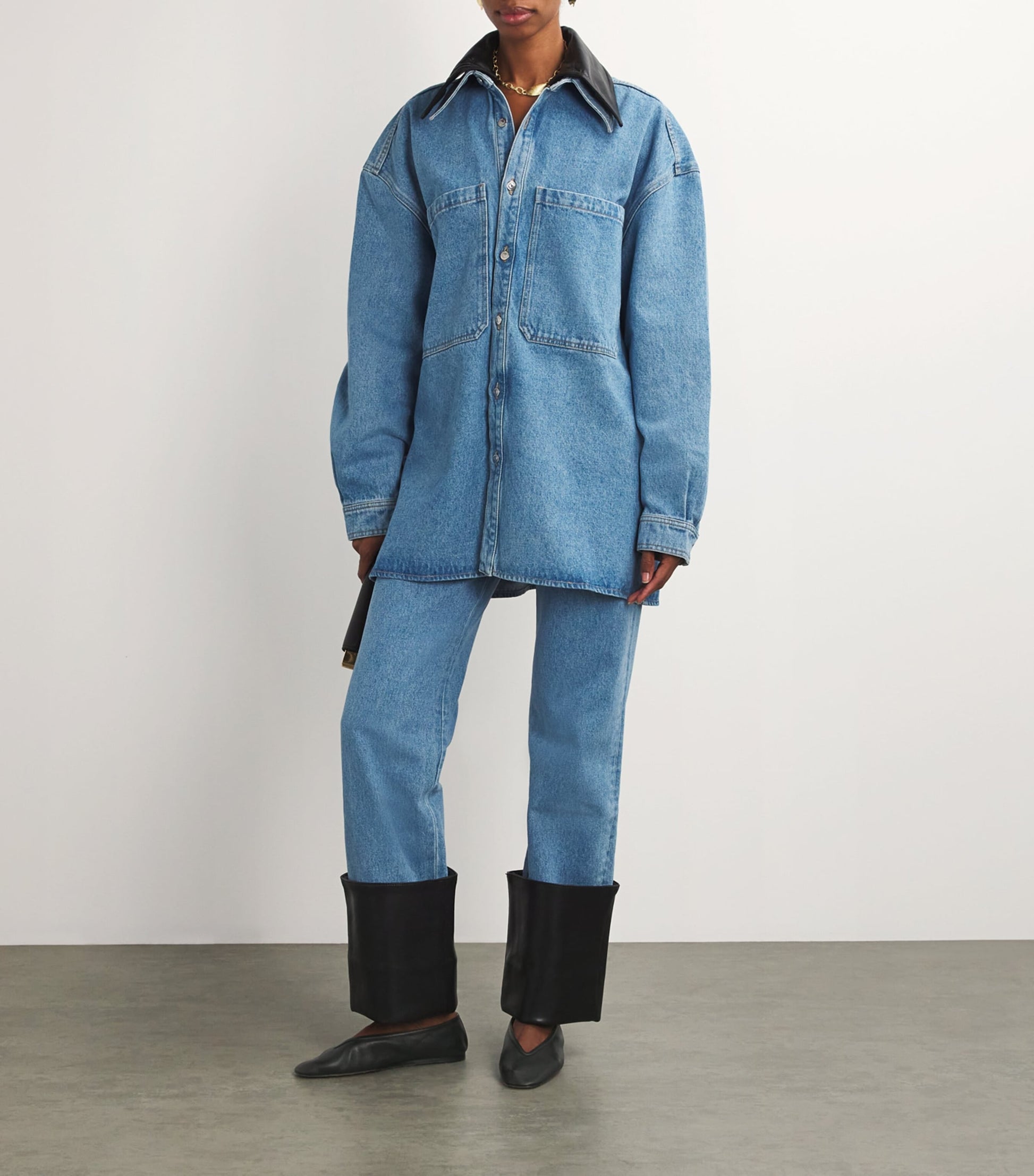 Le Monde Beryl Black Leather Luna Ballet Flats